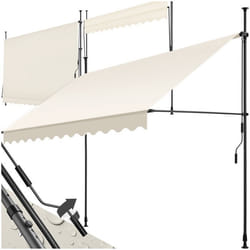Store à pince sans perçage avec manivelle 300 x 180 cm beige