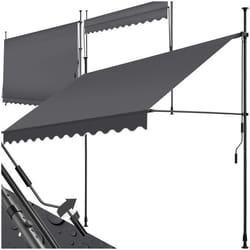 Store à pince sans perçage avec manivelle 300 x 180 cm noir/gris