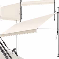 Store à pince sans perçage avec manivelle 400 x 180 cm beige
