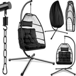 Tectake - Fauteuil suspendu avec coussin et appui-tête extra épais