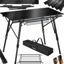 Tectake - Table de camping pliable 90 x 52 x 47 - 70 cm