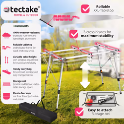 TecTake 404984 table de camping Argent