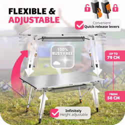 TecTake 404984 table de camping Argent