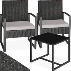 TecTake 404994 ensemble de meubles de jardin Noir, Gris