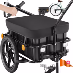 Remorque à vélo CargoXpress – Remorque de transport robuste avec une capacité de charge élevée Votre remorque polyvalente – s ...