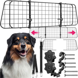 Tectake - Grille de protection pour chien avec 2 ceintures de sécurité supplémentaires 91,5 x 30,5 x 5 cm