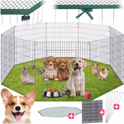 Offrez à vos petits animaux une excursion dans la verdure avec l'enclos pratique Fluffy de tectake. Les grilles aérées renfor ...
