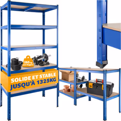 Besoin d'espace supplémentaire de rangement à la maison ? Optez pour notre étagère charge lourde tectake ! Idéale pour votre ...