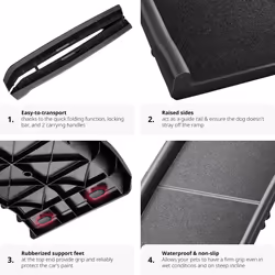 Rampe pour chien pliable et antidérapante  noir