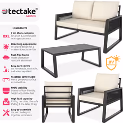 TecTake 405059 ensemble de meubles de jardin Anthracite