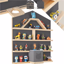 L'étagère murale Mylittle Story de tectake en forme de maison peut accueillir jusqu'à 50 Tonies répartis sur 12 rayonnages. L ...