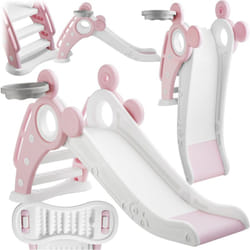 Tectake - Toboggan pliable joy pour enfants avec panier de basket - rose vif