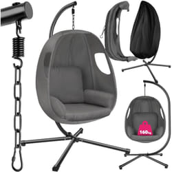 Tectake - Fauteuil suspendu avec coussin d'assise extra-épais et pivotant à 360°