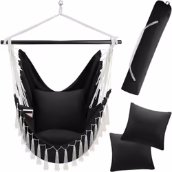Le fauteuil suspendu Malika tectake vous permet de vous balancer comme sur un nuage et de vous détendre grâce à ses coussins  ...
