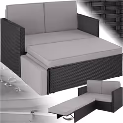 Prélassez-vous confortablement tout l'été avec notre canapé de jardin CORFOU modulable tectake ! Sa banquette 2 places offre  ...