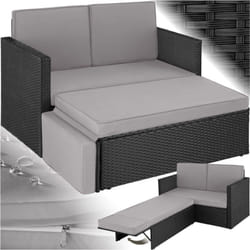 Tectake - Canapé de jardin corfou modulable - noir/gris