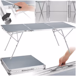 Table de camping pliable  argent