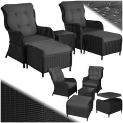 Salon de jardin pour 2 à 4 personnes  noir/gris