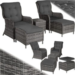 Salon de jardin pour 2 à 4 personnes  gris tacheté/gris