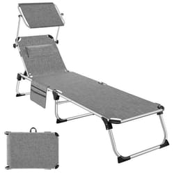 Bain de soleil pliable avec oreiller  gris tacheté