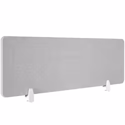 Cloison de bureau avec revêtement en tissu polyester 160 x 40 cm gris