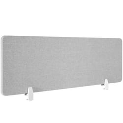 Cloison de bureau avec revêtement en tissu polyester  160 x 40 cm gris
