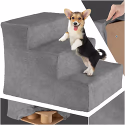 Escalier pour animaux domestiques 37 x 45 x 34,5 cm gris