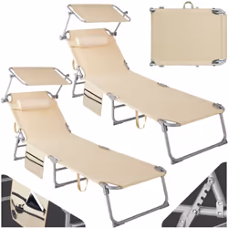 Description générale Vivez un été inoubliable avec ce lot de 2 bains de soleil Chloé de Tectake. Ce modèle allie fonctionnali ...