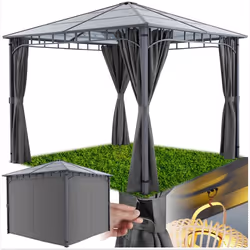 BARNUM - TECTAKE - Pavillon de jardin Caracas résistant aux intempéries panneaux de toit en polycarbonate - 3 x 3 m