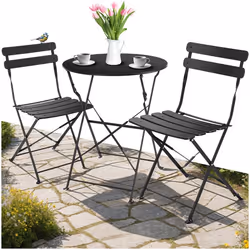 Ensemble table et chaises bistrot pour 2 personnes  noir