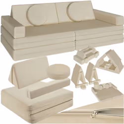 Canapé de jeu 11 pièces et disposition flexible beige