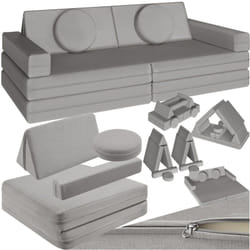 Canapé de jeu 11 pièces et disposition flexible  gris