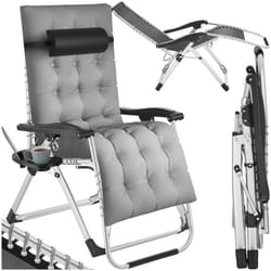 Chaise longue pliable  gris clair