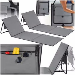 Lot de 2 tapis de plage avec dossier réglable en continu et pliable  gris/bleu