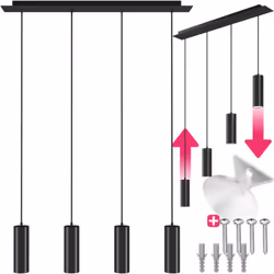 Plafonnier 4 ampoules 4x GU10, 40 W  noir