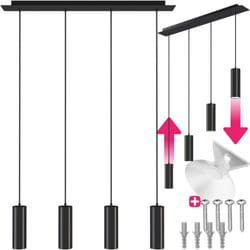 Plafonnier 4 ampoules 4x GU10, 40 W  noir