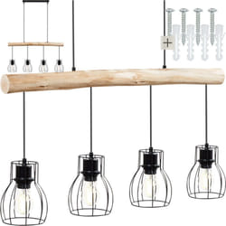 Lampes suspendues 4 ampoules 4x E27 40 W  noir/marron