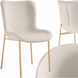 La chaise rembourrée Tessa de tectake en velours raffiné transformera votre salle à manger en une véritable oasis de bien-êtr ...