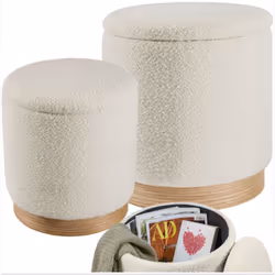 Découvrez le lot de 2 poufs Orchide de tectake et apportez élégance et fonctionnalité à votre maison. Ces poufs polyvalents a ...