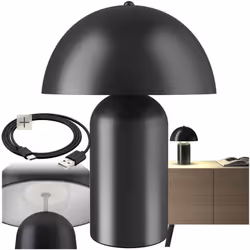 Look intemporel La petite lampe de table rétro Kade de tectake apporte le charme des années 1970 directement chez vous. Son s ...