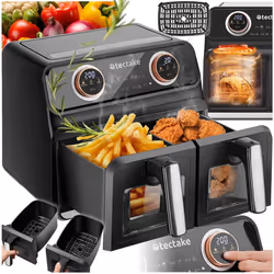 TECTAKE Friteuse à air chaud SAMURAI 2 compartiments de cuisson 7 programmes 2400W
