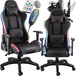 Chaise de gaming forme ergonomique avec dossier réglable noir/noir