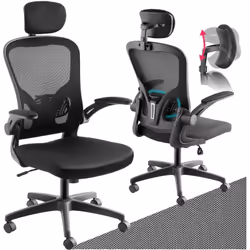 Avec la chaise de bureau flexible Arges de tectake, le mal de dos après de longues journées de travail appartient enfin au pa ...