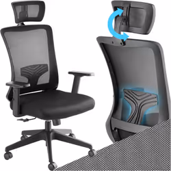 La chaise de bureau ergonomique Phoibe de tectake offre un confort d'assise ultime pour les longues journées passées au burea ...
