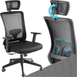 Fauteuil de bureau forme ergonomique avec soutien lombaire et appuie-tête réglables réglable en hauteur en continu