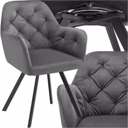 La chaise pivotante en velours avec accoudoirs Lucia de tectake n'est pas seulement une simple chaise de salle à manger, mais ...