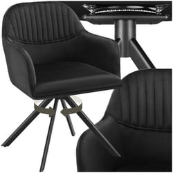 Chaise pivotante en velours rembourrée  noir/noir