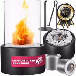 Cheminée de table au bioéthanol résistante à la chaleur noir