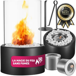 Cheminée de table au bioéthanol résistante à la chaleur  noir