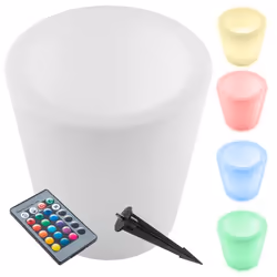 TECTAKE Cylindre lumineux LED Luminous Curve Cooler Utilisé comme seau à champagne avec éclairage LED de 12 W